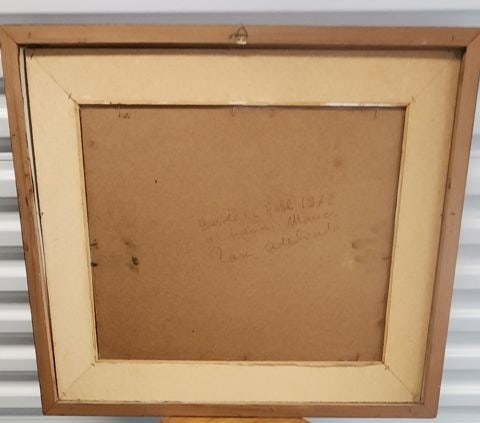 Masterful 1972 impressionist landscape oil painting w/ message from artist on back. - 5