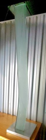 Luebtow Striking 40" Monumental Glass Single-Column Linear Sculpture, 80s. A collector-level piece. - 7