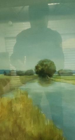 Captivating expressionist lithograph of wetlands seascape. Facisimile signed. - 3