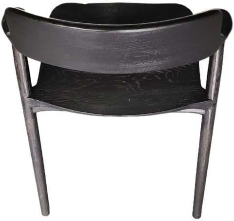 A Black Iconic Wood Oskar Side Chair Danish Designed from Restoration Hardware - 4