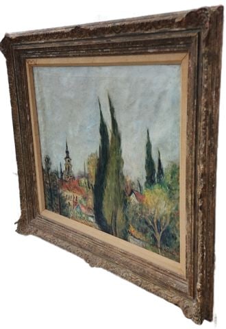 A. Zaskick, Signed Circa 1943, Exquisite Original Oil Painting of European Landscape. - 3