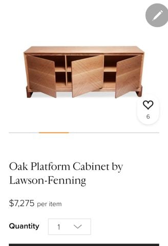 MCM Style 72W x 30H x 18 Lawson-Fenning Sideboard-Buffet. Walnut w/ 3 Oak Geometric Scribed Doors - 13