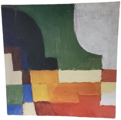 Vintage pair of bold abstract giclee canvas prints. Circa '99 Commissioned by IKEA in Great Britain. - 2