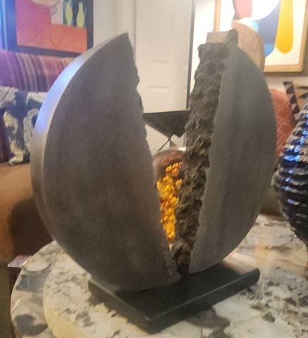 James Myford powerful brutalist solid aluminum cast "Torn Apart" sculpture. Signed. Circa "88 - 2