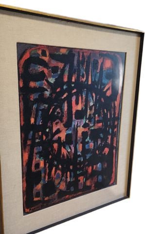 Vintage Print of 1951 Abstract Painting Crown of Thorns by Renown French Artist, Alfred Manessier. - 2