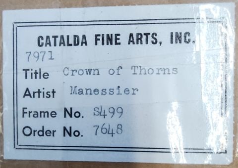 Vintage Print of 1951 Abstract Painting Crown of Thorns by Renown French Artist, Alfred Manessier. - 6