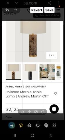 Fabulous pair of signature Cliff solid brown marble lamps w/ brass elements by Visual Comfort & Co. - 6