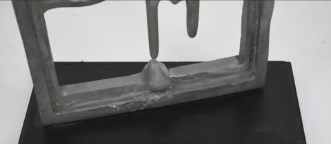 Sienec Brennan Mid-Century abstract surrealist aluminum sculpture. Circa '69 H33.5"x W24"x D12" - 7