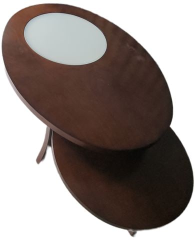 Mid-Century Modern "Alice Cocktail Table" w/ artistic 2 tier sculptural look. 48W X 28D X 20W - 5