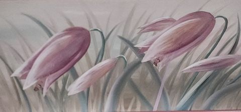Ultra-Large impressionist pastel-toned floral still life 72x24. Wonderful piece. Circa 60's. Signed. - 2