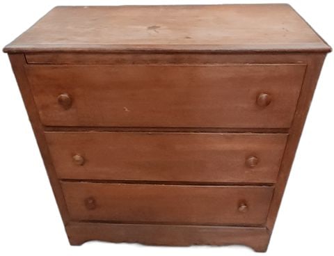 Antique Early American Shaker-Style Solid Pine or Maple Country 3-Drawer Dessser. - 3