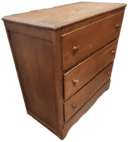 Antique Early American Shaker-Style Solid Pine or Maple Country 3-Drawer Dessser. - 4