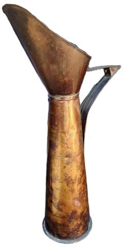 Exceptional rare historic antique hand-forged copper water pitcher. - 4