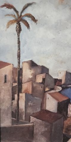Camino del Faro, Cubist Painting by Spanish artist, Didier Lourenço. 36x48 Reproduction on - 3