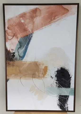 Modernist abstract 24x36 enhanced giclee painting on canvas w/ a bold compelling design and rich - 2