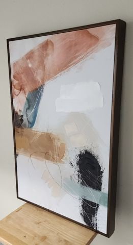 Modernist abstract 24x36 enhanced giclee painting on canvas w/ a bold compelling design and rich - 3