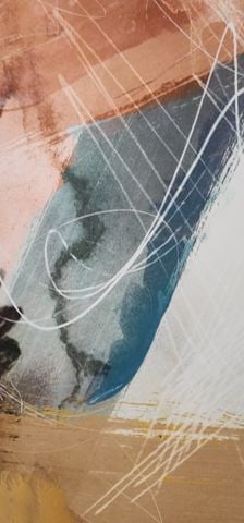 Modernist abstract 24x36 enhanced giclee painting on canvas w/ a bold compelling design and rich - 5