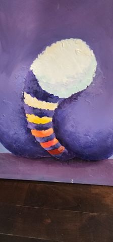 If you love cats... Large abstract expressionist oil painting with a wonderful cat. Great colors and - 4