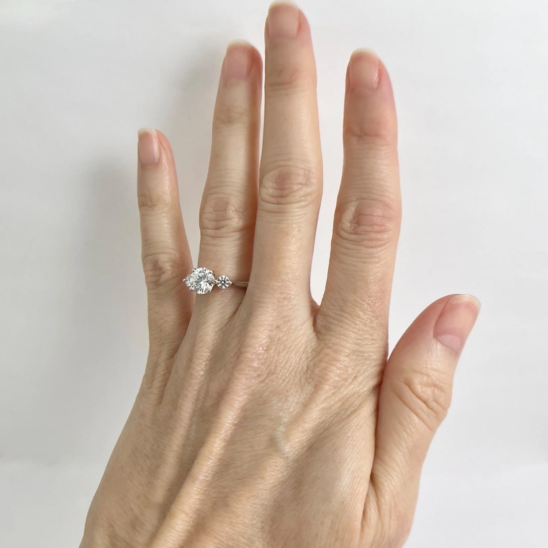GIA Certified 3-Stone Round Diamond Engagement Ring Platinum, 1.26 CTW - 2