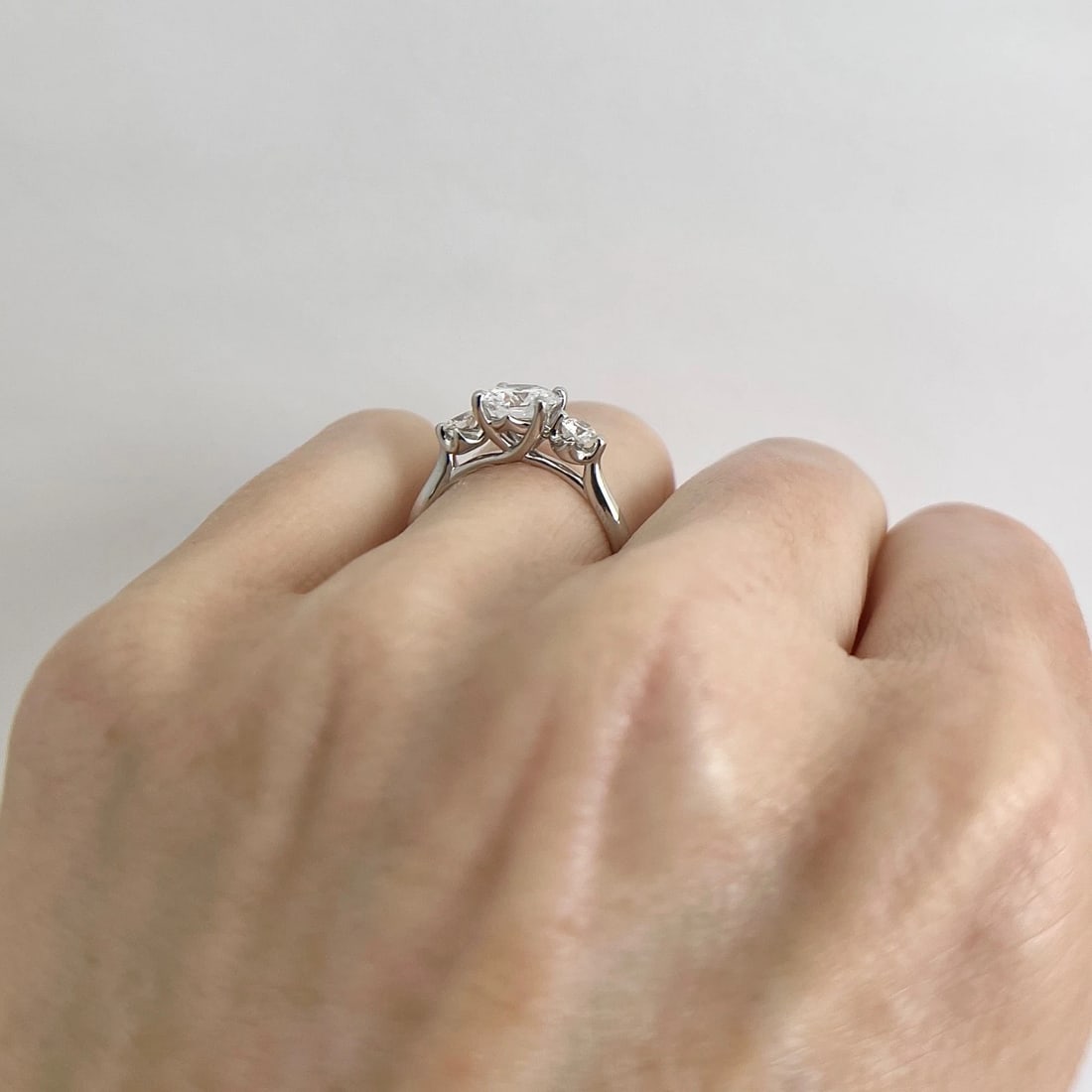 GIA Certified 3-Stone Round Diamond Engagement Ring Platinum, 1.26 CTW - 4