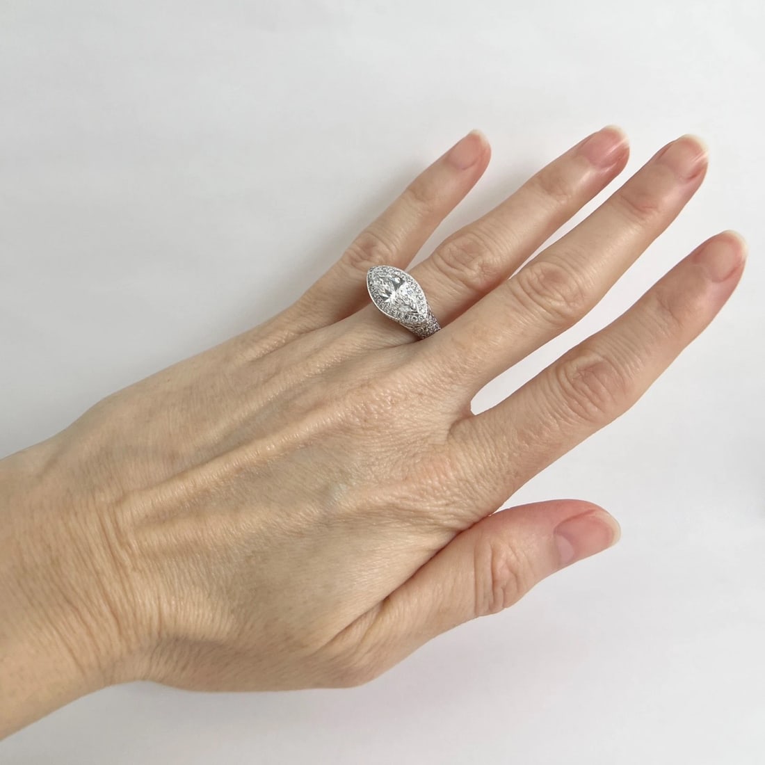 Marquise Lab-Created Diamond Halo Engagement Ring 14K White Gold, 4.12 CTW - 3