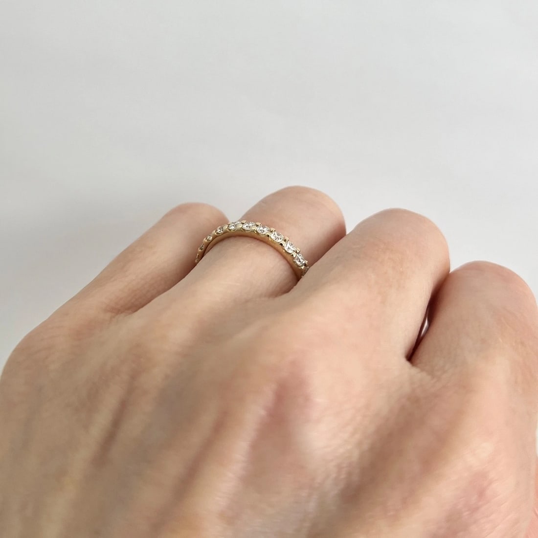 Round Diamond Wedding Band Ring 14K Yellow Gold, Size 6.5, .85 CTW - 4
