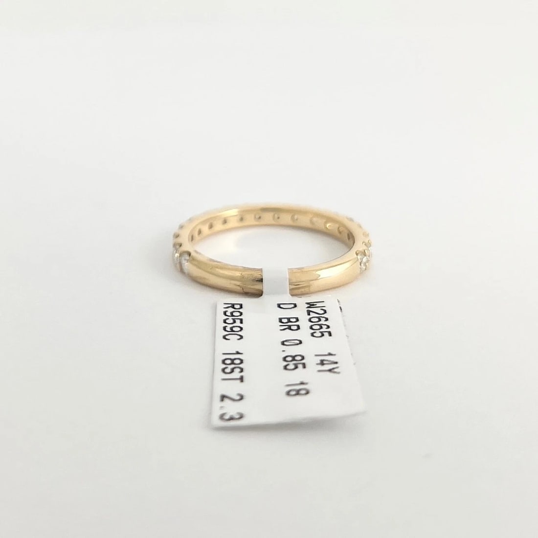 Round Diamond Wedding Band Ring 14K Yellow Gold, Size 6.5, .85 CTW - 6