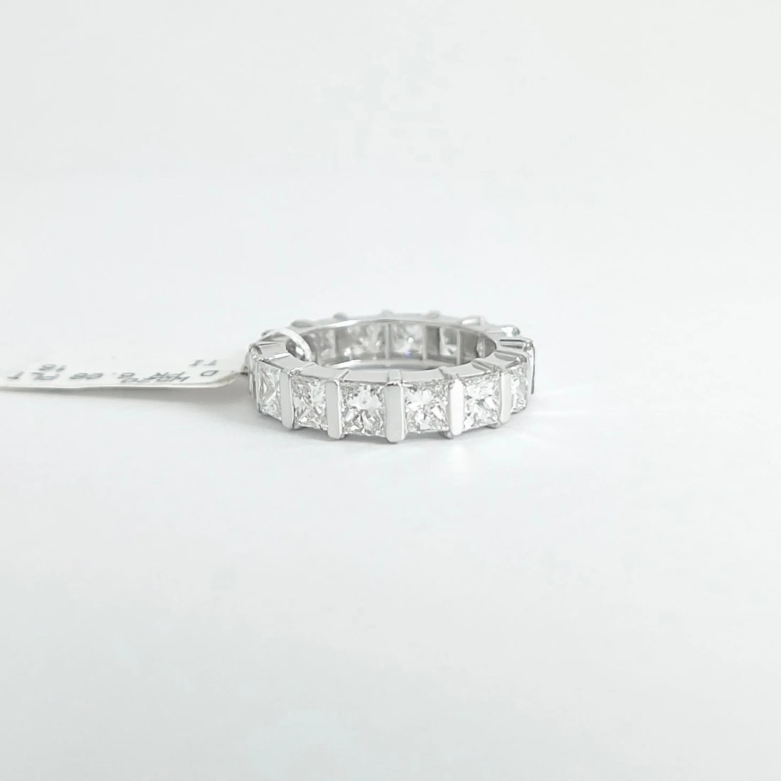 Princess Cut Diamond Gemlock-Set Eternity Ring Platinum, Size 6.25, 6.08 CTW - 6