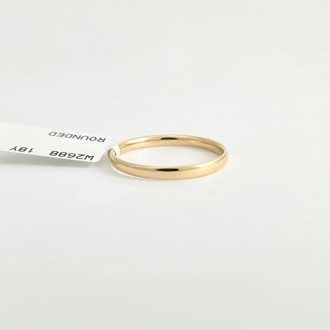 Thin Plain Classic Wedding Band Ring 18K Yellow Gold, Size 7.25, 2.1 mm - 5