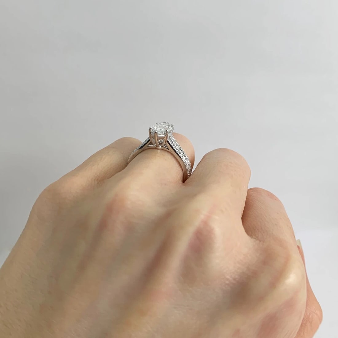 GIA Marquise Diamond Three Row Engagement Ring 14K White Gold, 2.44 CTW - 5
