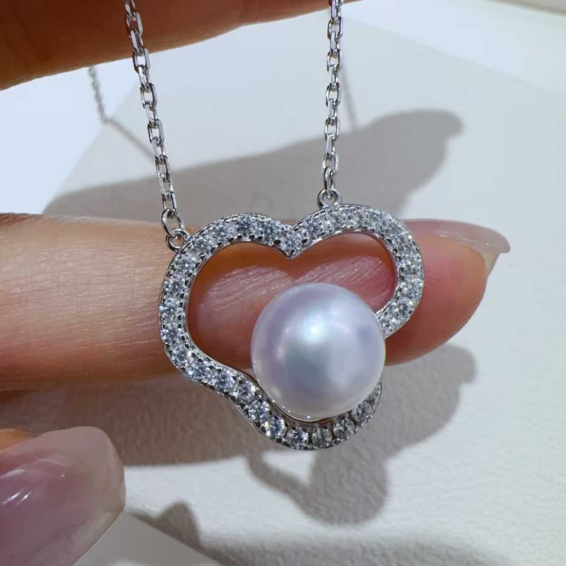 Sterling Silver Natural Pearl Necklace - 2