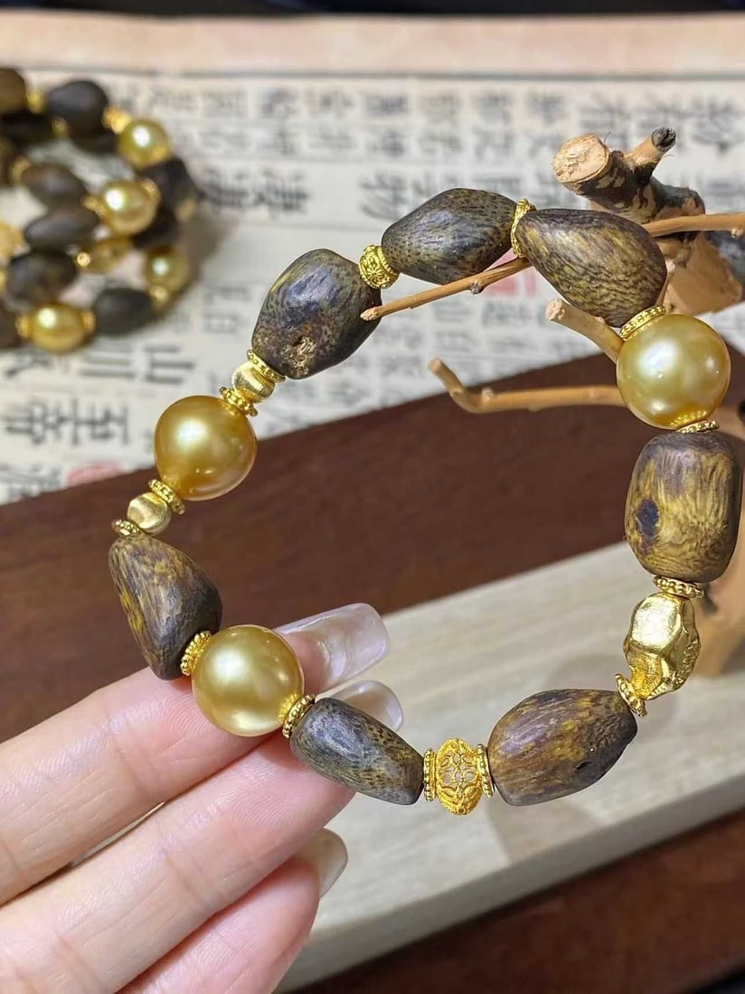 925 Sterling South Sea Golden Pearl Bracelet - 3