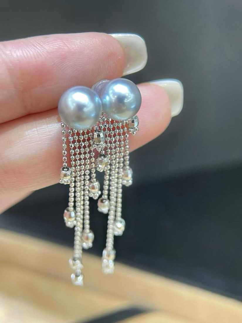 Sterling Silver Akoya Pearl Earrings 7-8mm - 2