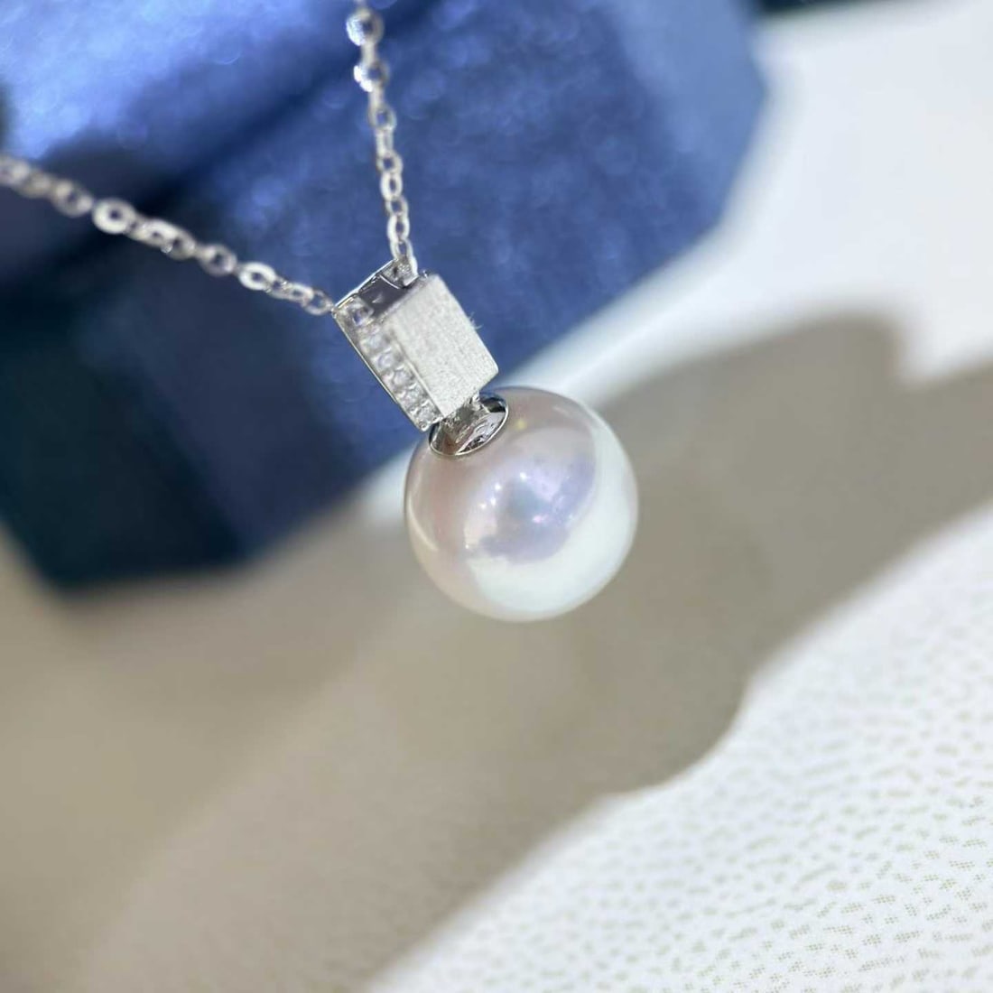 Sterling Silver Edison Pearl Pendant with Minimal Blemishes and High Luster - 6