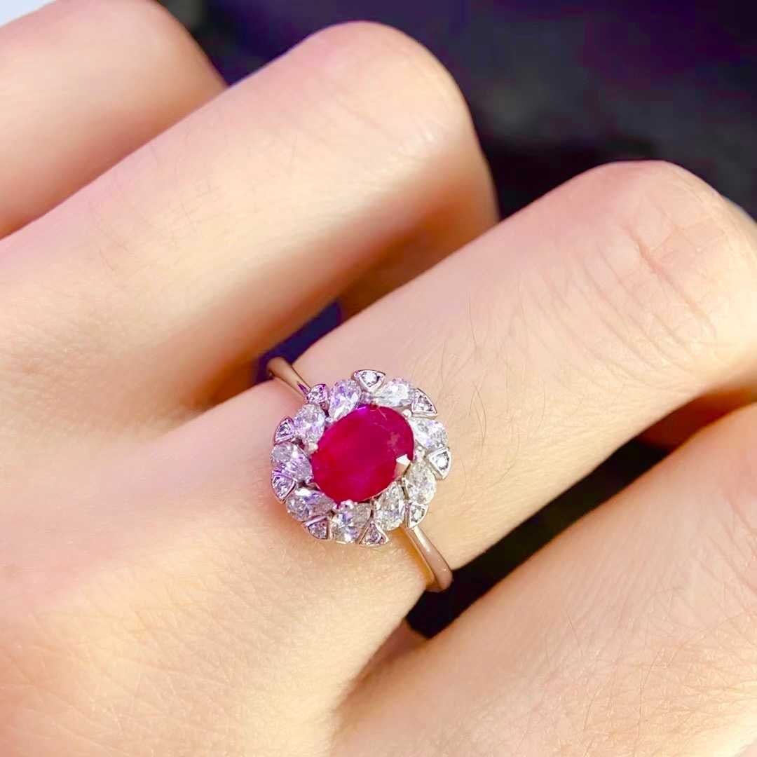 925 Silver Natural Pigeon's Blood Ruby Ring - 4