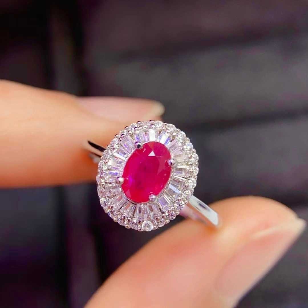 925 Silver Pigeon's Blood Ruby Ring - 3
