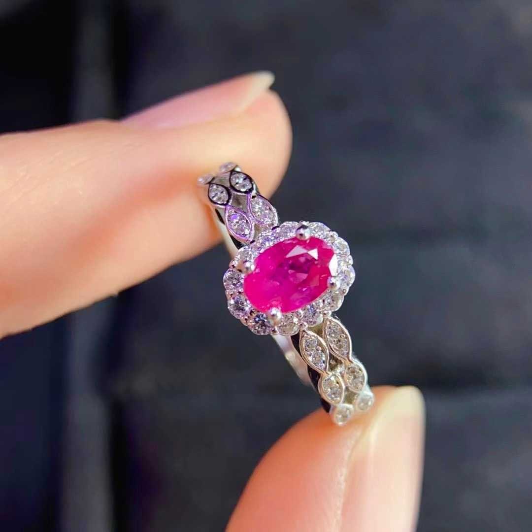 925 Silver Natural Pigeon's Blood Red Ruby Ring - 2