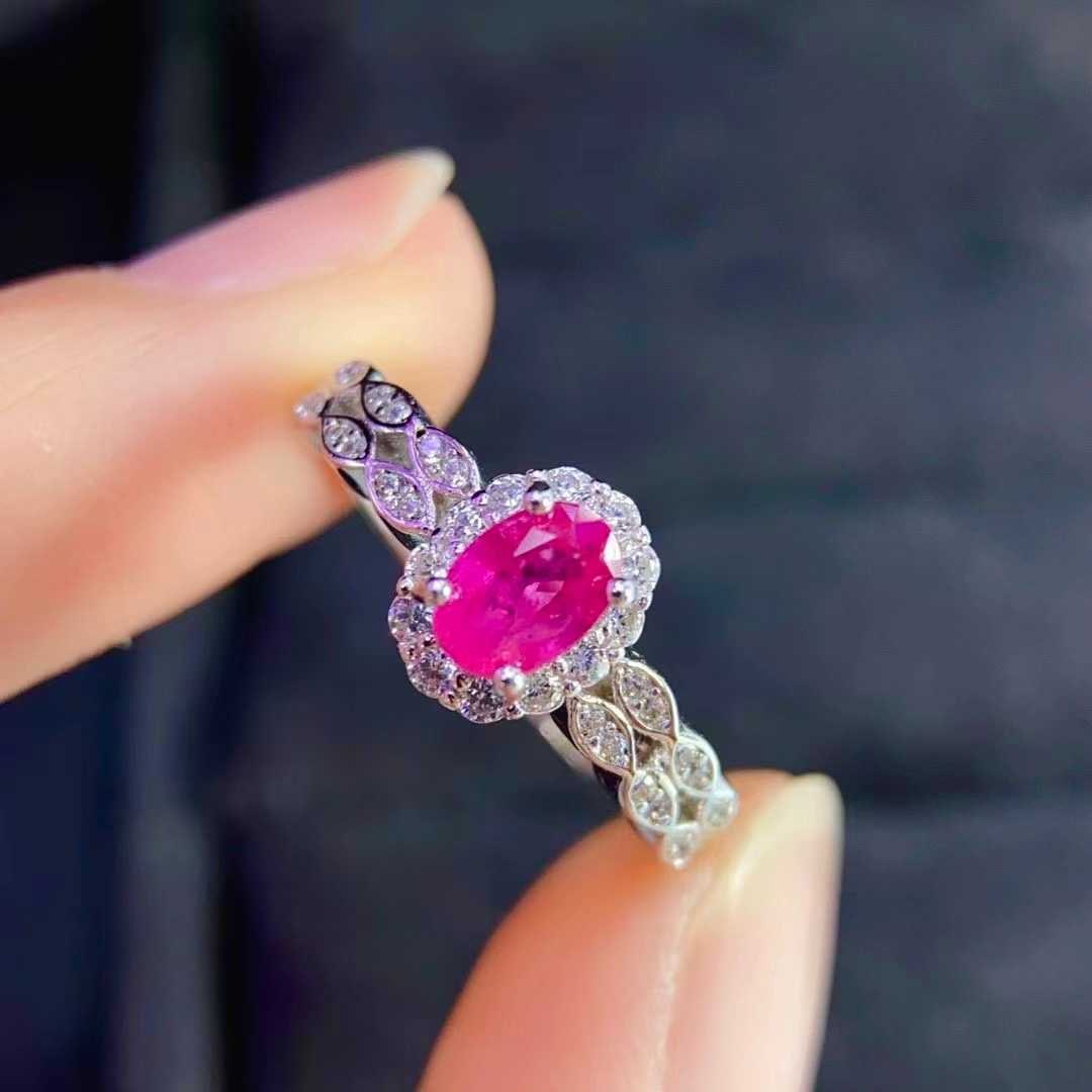 925 Silver Natural Pigeon's Blood Red Ruby Ring - 3