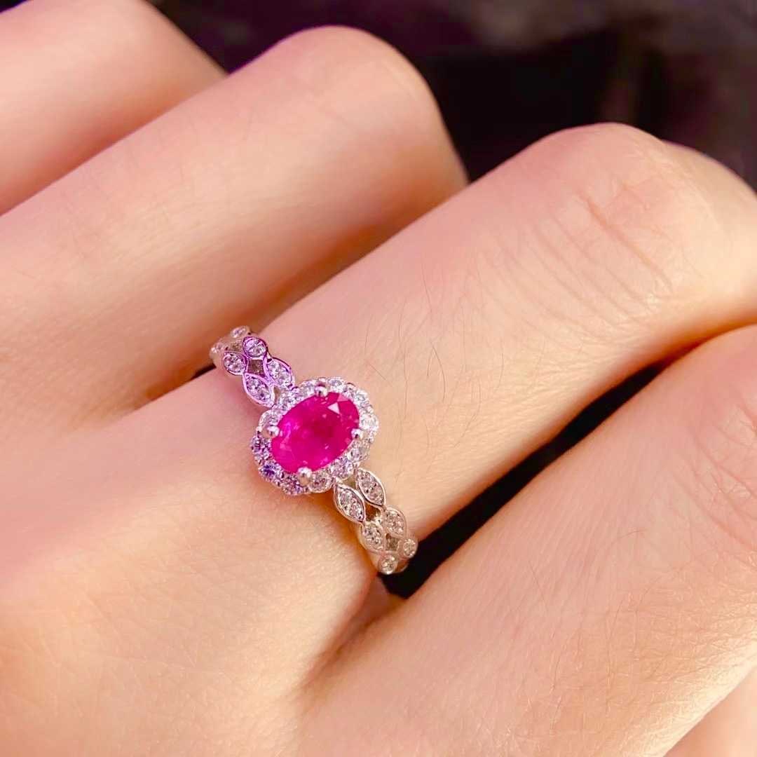 925 Silver Natural Pigeon's Blood Red Ruby Ring - 4