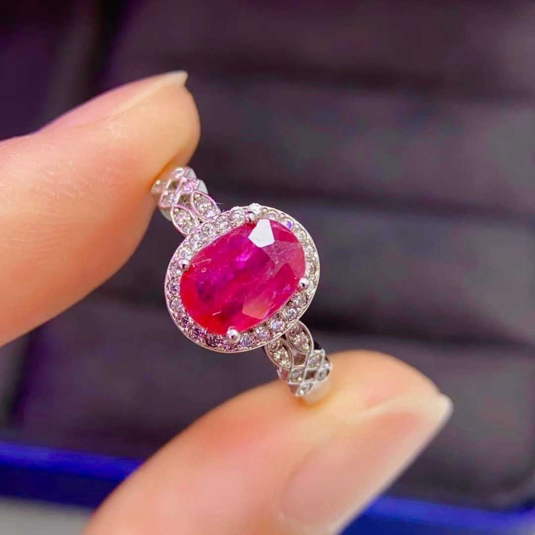925 Silver Pigeon's Blood Ruby Ring - 2