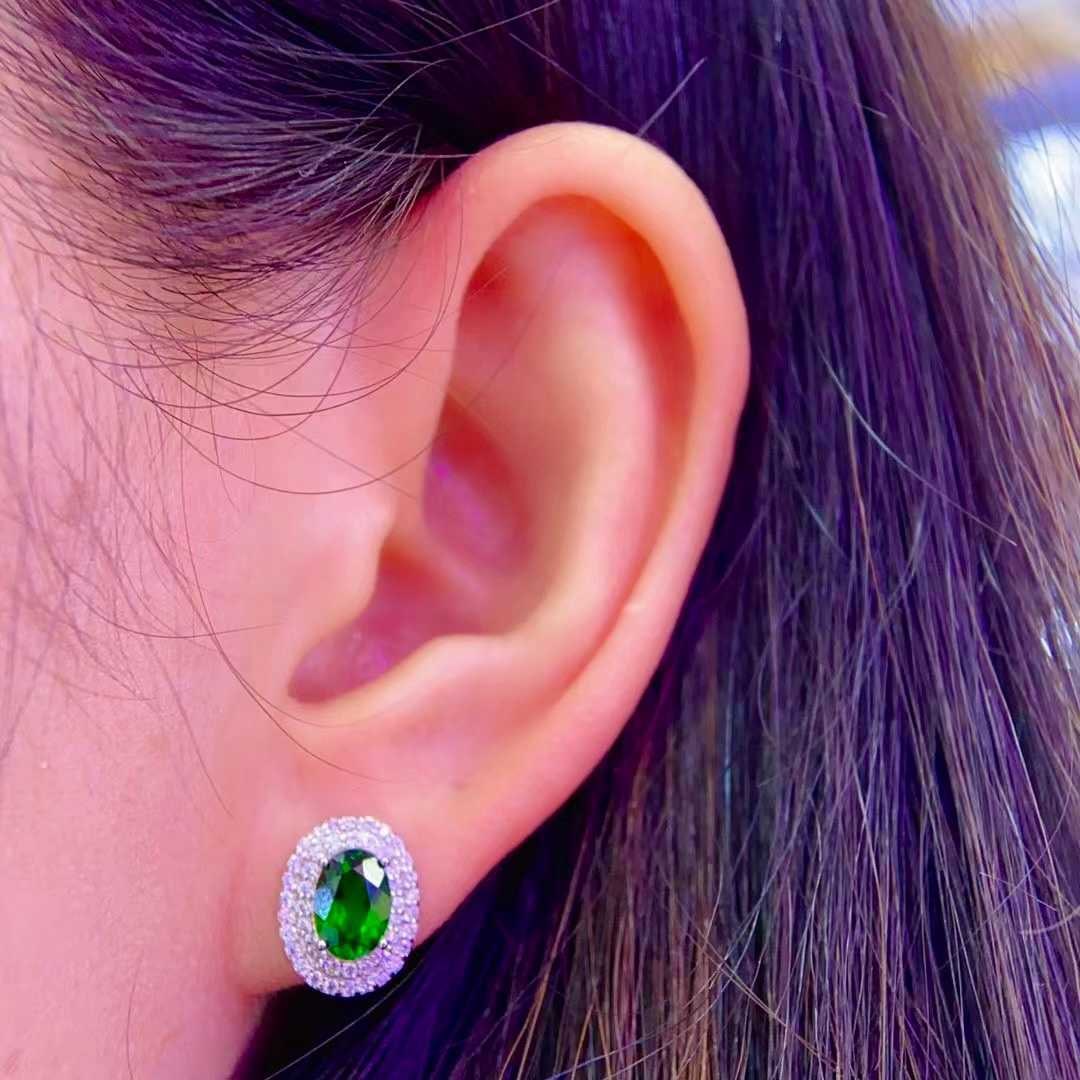 925 Silver Diopside Earrings - 4