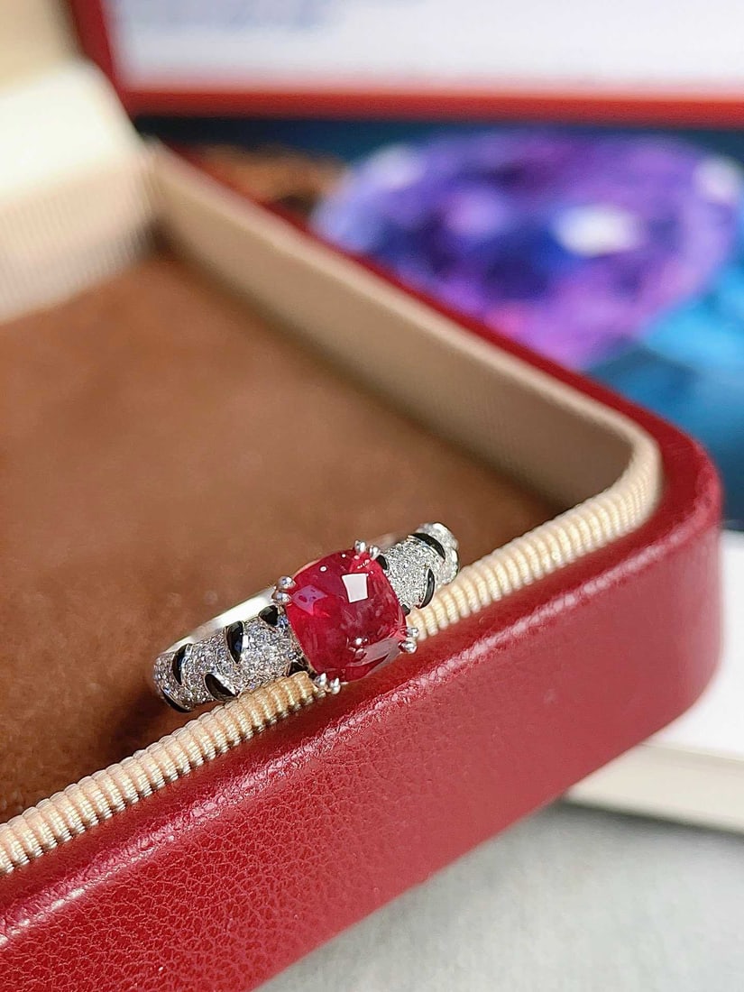 18K Gold Natural No-Heat Ruby Ring - 5