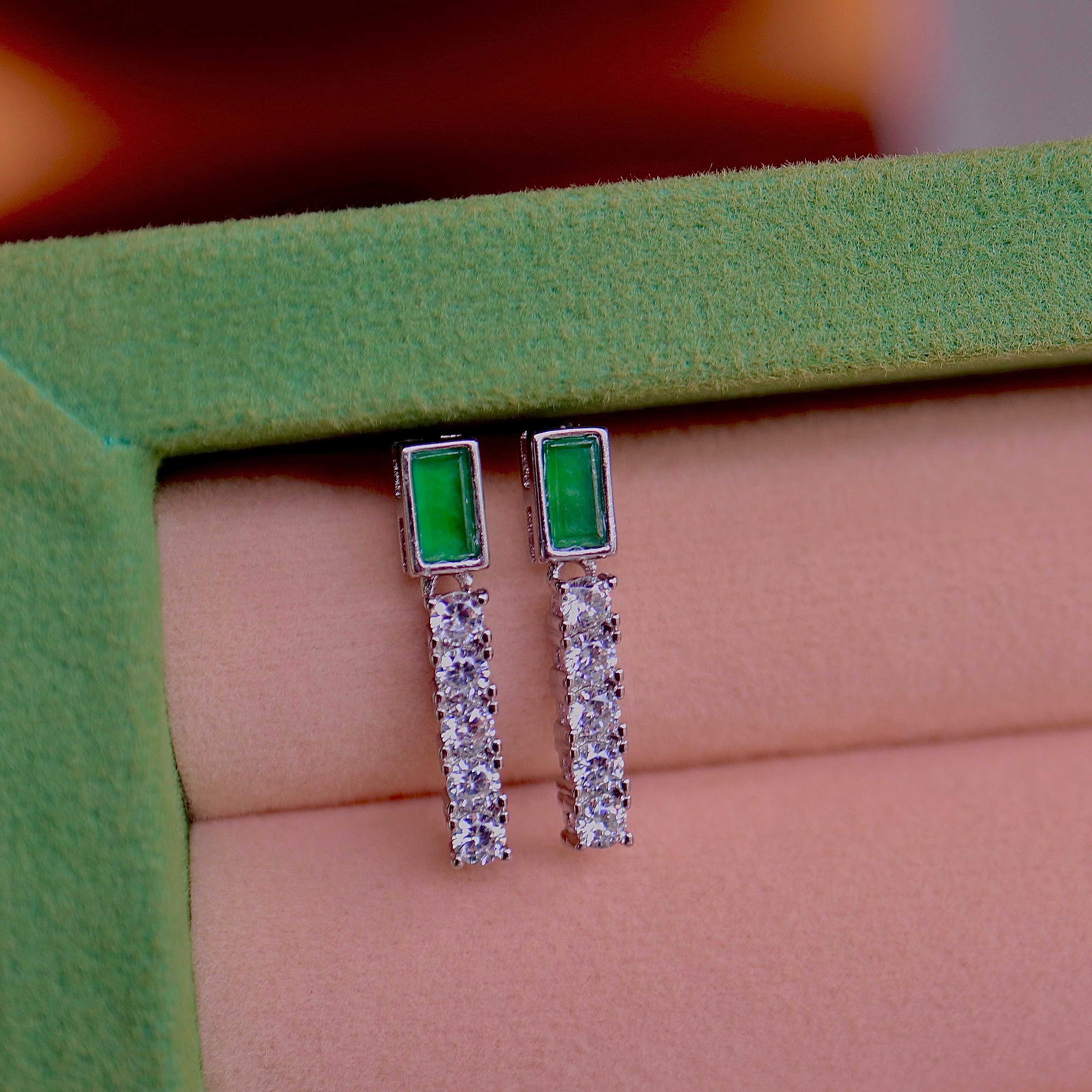 Natural Jadeite Earrings - 2