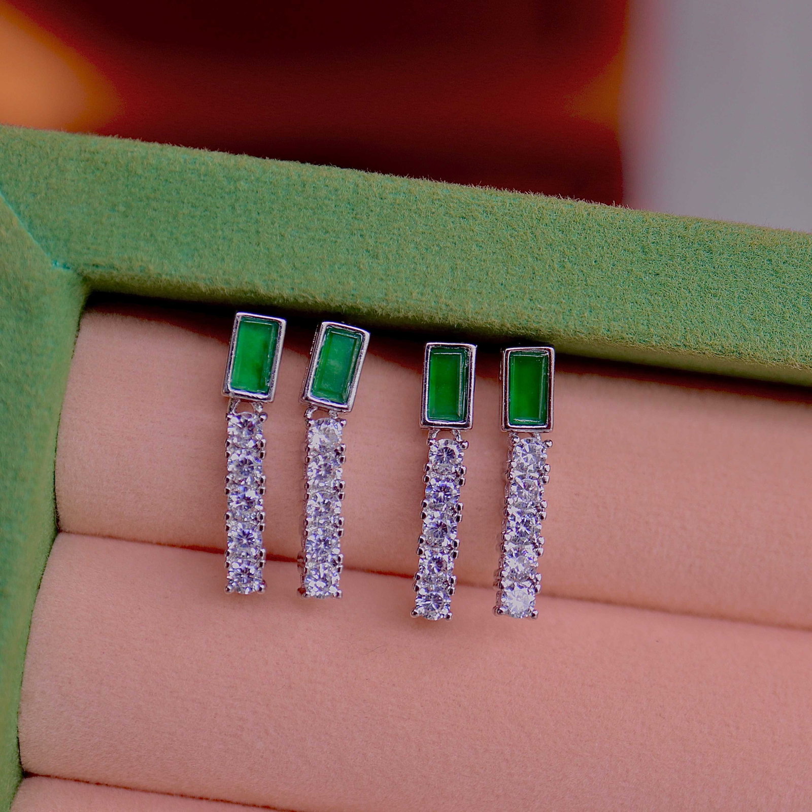Natural Jadeite Earrings - 3