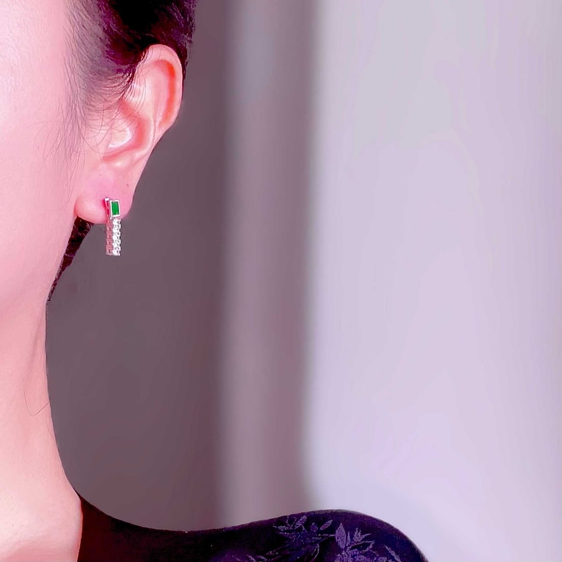 Natural Jadeite Earrings - 9