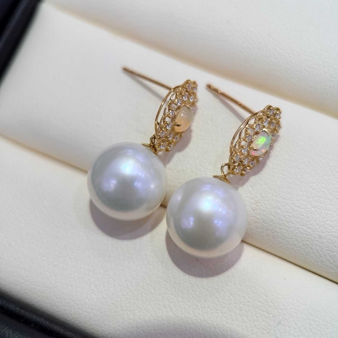 18K Gold Opal Earrings - 3