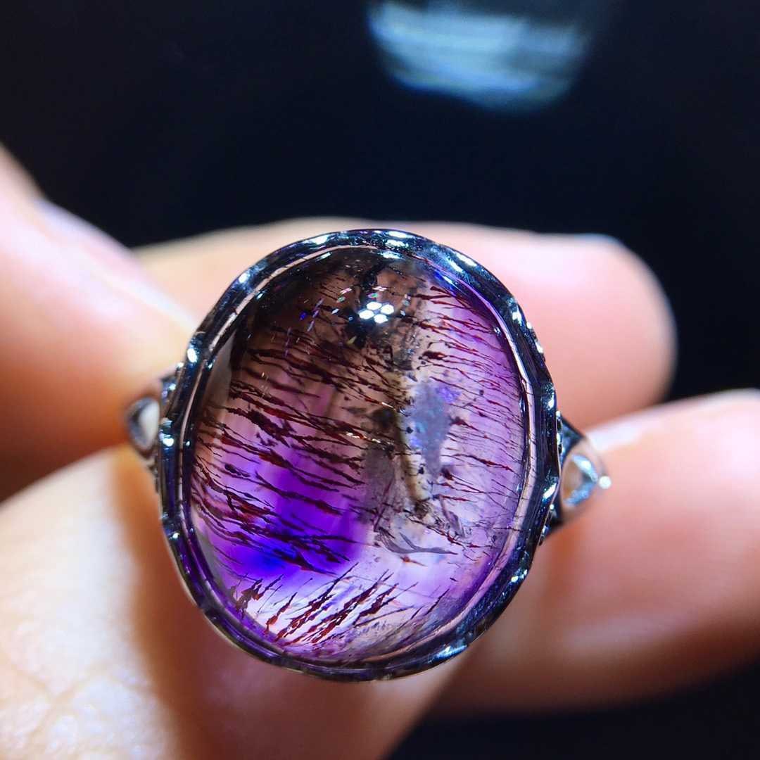 Natural Purple Rutilated Quartz Ring - 2