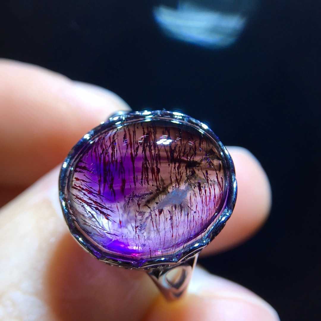 Natural Purple Rutilated Quartz Ring - 3
