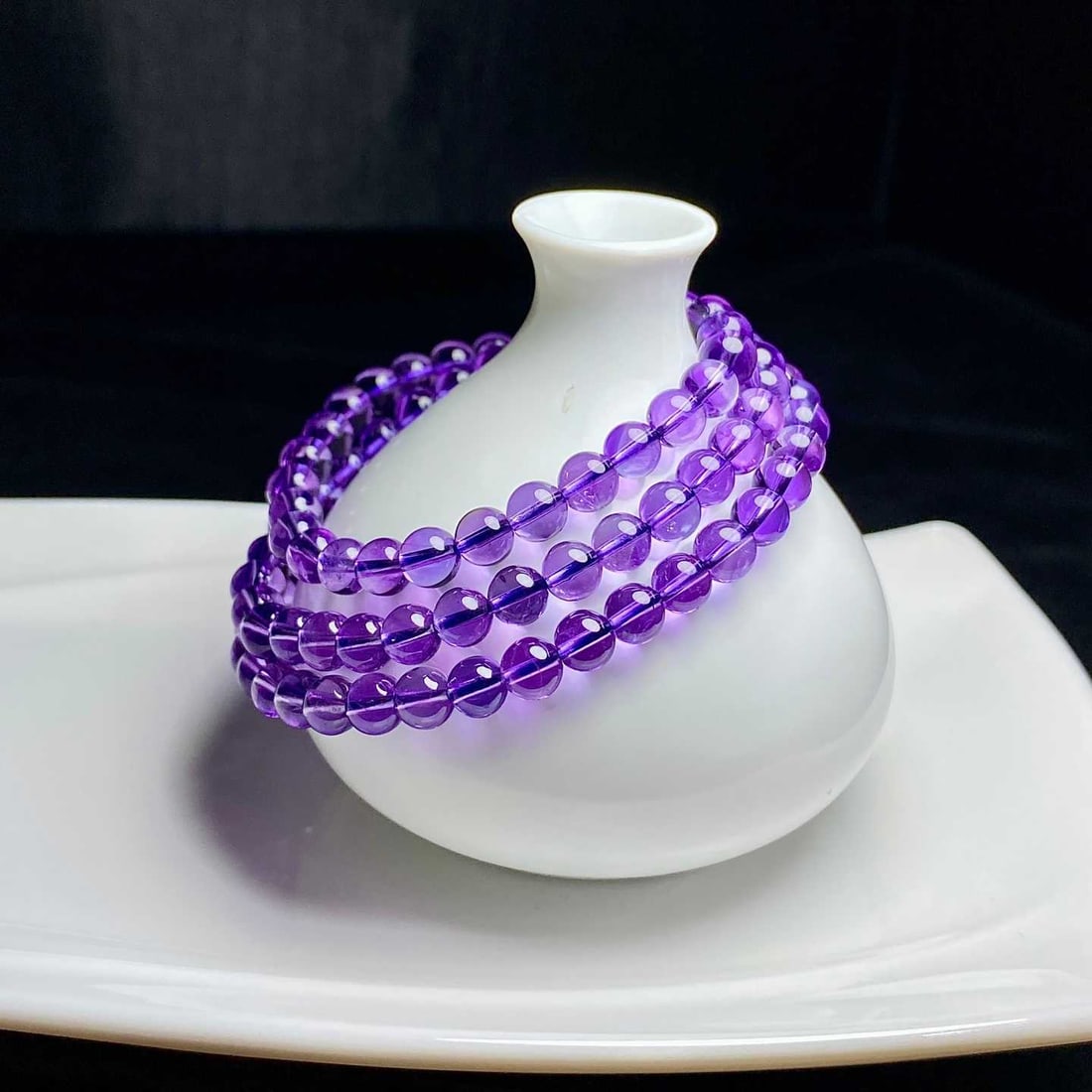 Natural Amethyst Multi-loop Bracelet - 5