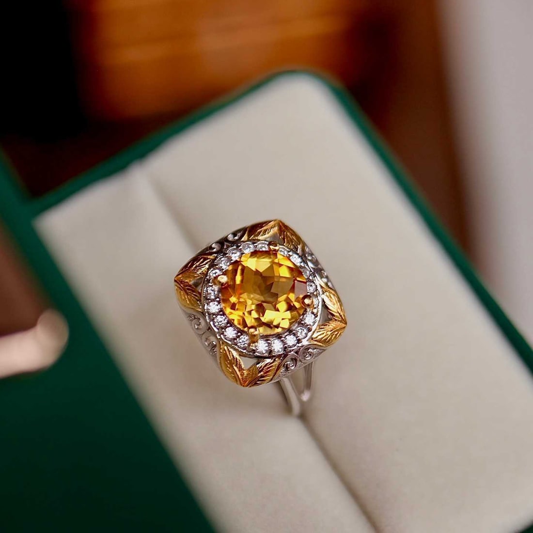 Sterling Silver Natural Citrine Ring - 3